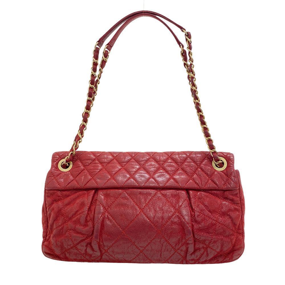 Chanel Red Bag Shoulder Flap Chain Double Single